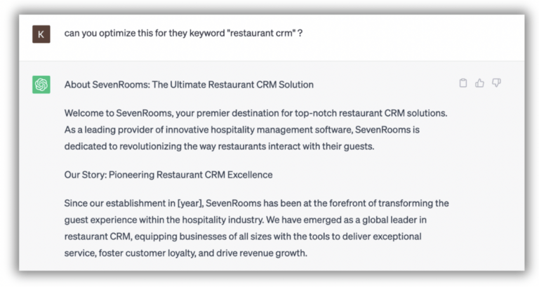 ai for restaurants, seo