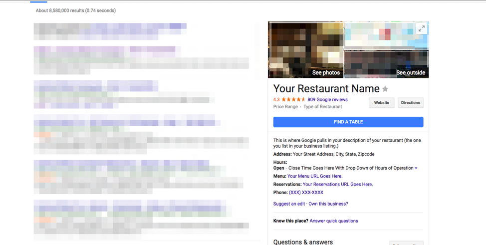 google reservations business listing find a table